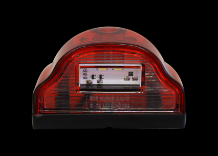 Kennzeichen Beleuchtung LED groß abgerundet und rot beleuchtet